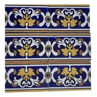 19th Century Earthenware Hundred and Eighteen Border Tiles, Set of 2 For Sale