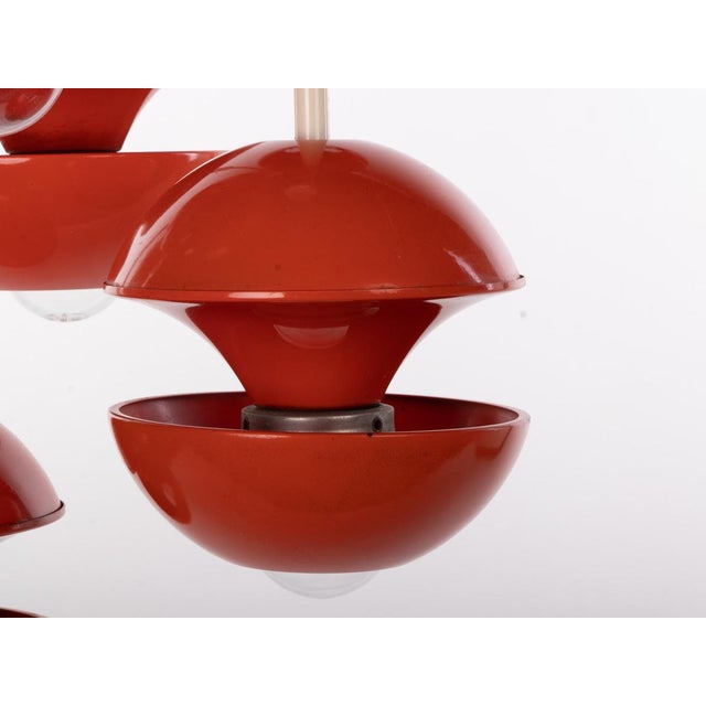 Space Age Tulip Pendant in Orange & White by Klaus Hempel for Kaiser, Germany, 1972 For Sale - Image 4 of 17