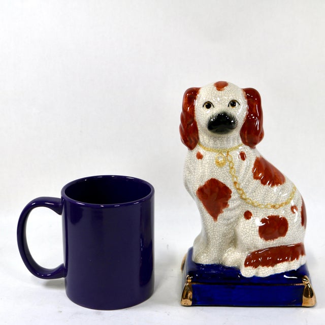 Vintage Staffordshire King Charles Spaniel Dog Bookend Ceramic Figurines - Set of 2 For Sale - Image 9 of 11