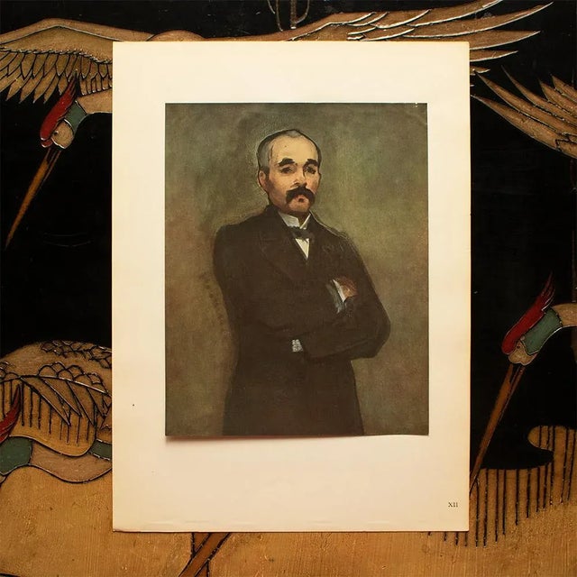1940s 1949 After Edouard Manet "Portrait of Clemenceau" First Edition Parisian Full-Color Print For Sale - Image 5 of 8