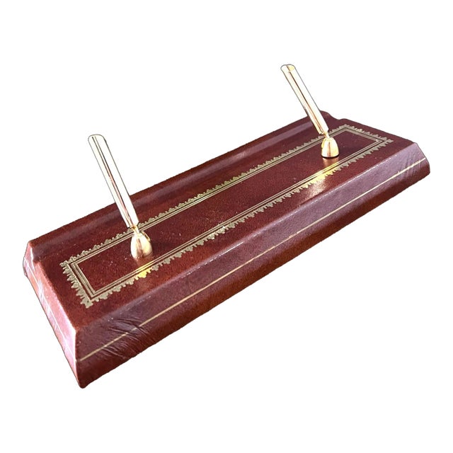 1970s Italian Leather Scully & Scully Double Pen Holder For Sale