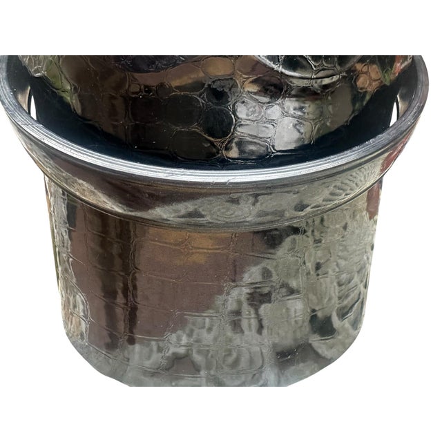 1970s Mid Century Modern Black Vintage Ice Bucket For Sale - Image 4 of 12