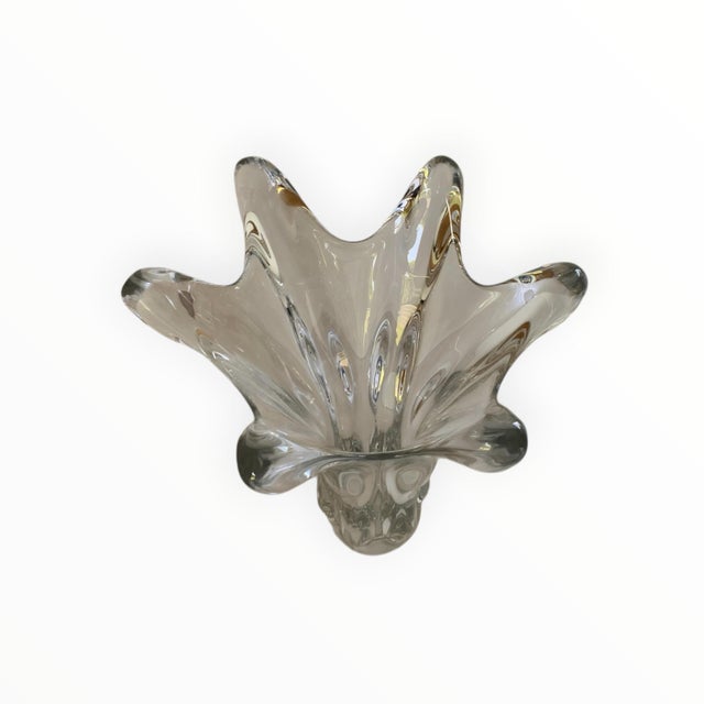 Vintage MCM Art Vannes France Large Sculptural Crystal Splash Vase 14.25" Made in France c. 1960s-1970s. Approx. 14 1/4"...