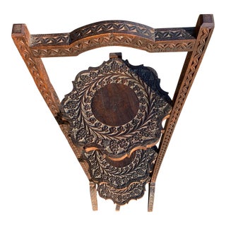 Antique English Folding Pie Stand Shelf For Sale
