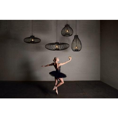 Pirouette I Round Matt Black Steel Pendant Lamp by JSPR For Sale - Image 6 of 16