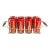 Vintage Mid Century Culver Glass Red & 22k Gold Thai Goddess Highball With Caddy Barware Set - 9 Pieces For Sale