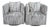 2 Late 20th Century Artistica Modern Grey Chenille Jacquard Fabric Ingrid Swivel Chairs II Pair For Sale