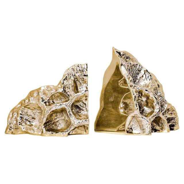 Lotus Brass Bookstands by Maeve, Set of 2 For Sale - Image 10 of 10