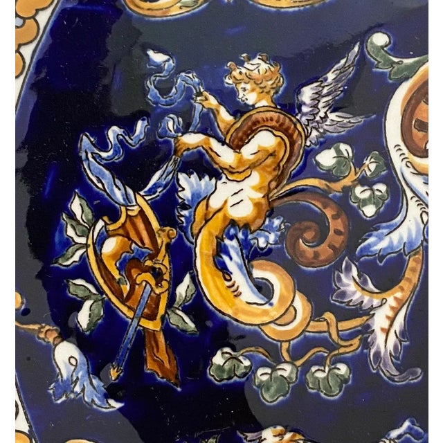 Ceramic 1960s Gien France Faience “Renaissance” Pattern Decorative Plate For Sale - Image 7 of 11