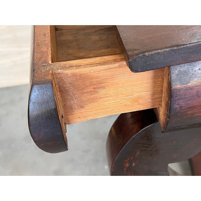 Brown Early Biedermeier Period Walnut Console Table With Drawer, Austria, Circa 1830 For Sale - Image 8 of 11