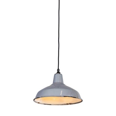 Industrial Grey Enamelled Pendant Lamp from Benjamin, 1950s For Sale
