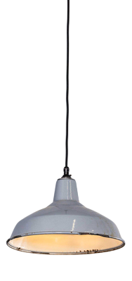 Industrial Grey Enamelled Pendant Lamp from Benjamin, 1950s