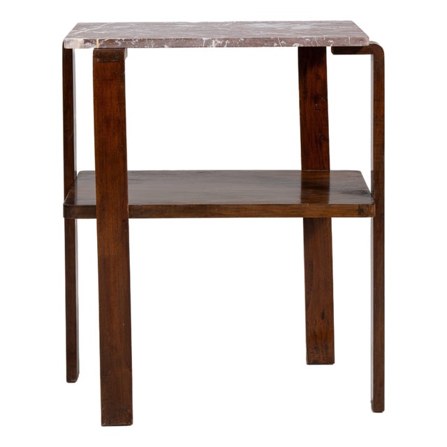 Art Deco Side Table with Marble Top, Antique, France, Circa 1930 For Sale