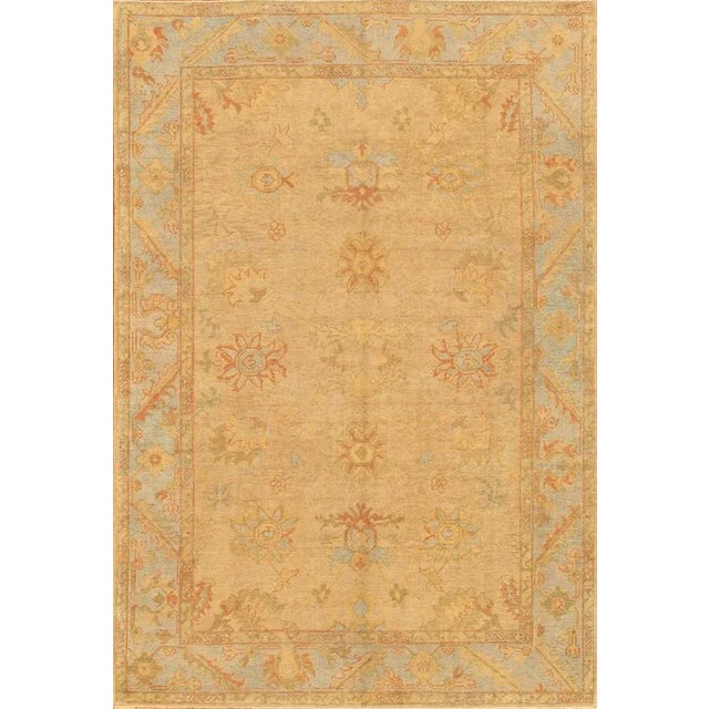 Turkish Pasargad Home Oushak Lamb's Wool Area Rug, 7' 7" X 11' 2", Camel For Sale - Image 3 of 3