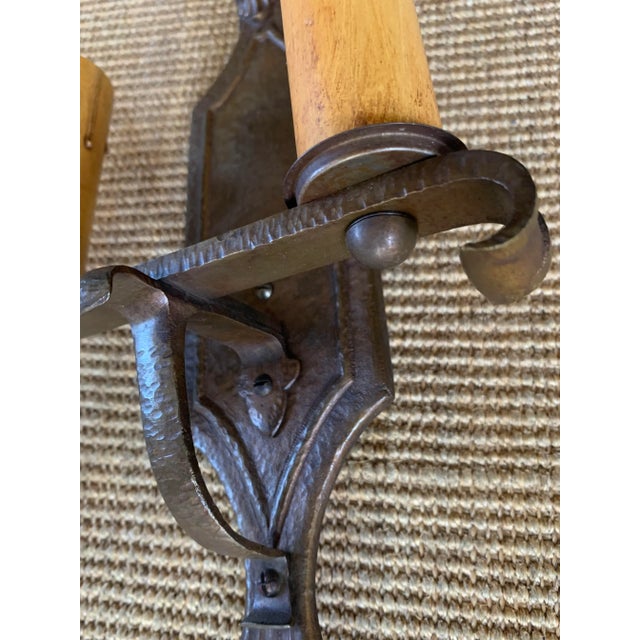 Mediterranean 1910s Cast Bronze Wall Sconces - a Pair For Sale - Image 3 of 11