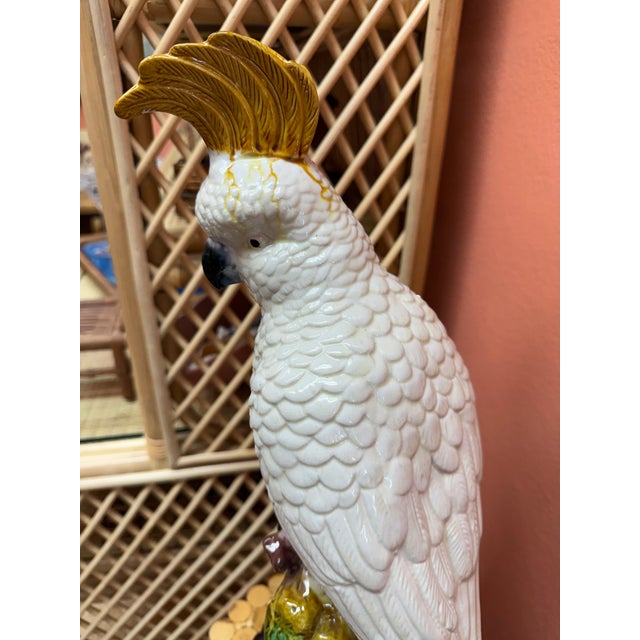 Vintage Majolica Cockatoo in the Style of Minton For Sale In Orlando - Image 6 of 9