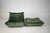 1970s Set of Togo Lounge Chair and Ottoman in Moss Velvet by Michel Ducaroy for Ligne Roset, 1973 For Sale - Image 5 of 18