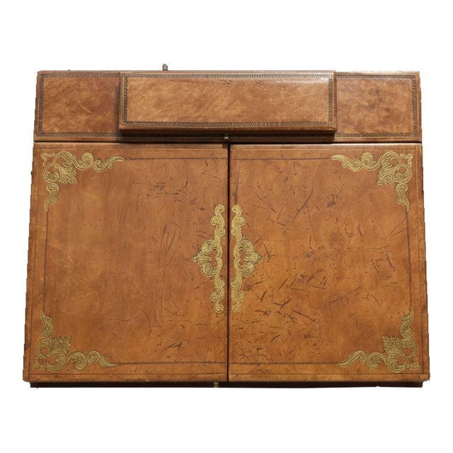 English Victorian Antique Leather Writing Box For Sale