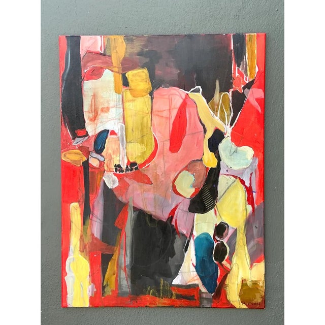 Early 21st Century Vintage Abstract Expressionist Oil Painting on Canvas For Sale - Image 5 of 12