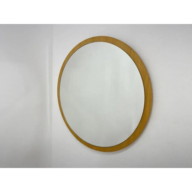 Mid-Century Round Wall Mirror, Czechoslovakia, 1970s For Sale - Image 4 of 6
