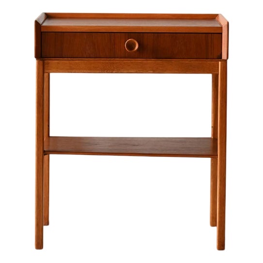 Scandinavian Teak and Oak Bedside Table, 1960s For Sale