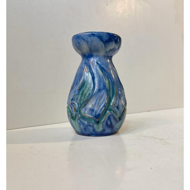 Art Nouveau Pottery Vase of Glazed Ceramics from Møller & Bøgely, Denmark, 1920s For Sale - Image 9 of 9