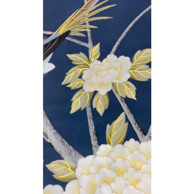 24"*48", a Set of Blue Chinoiserie Wall Artwork, No Frame, Tea Paper For Sale - Image 6 of 6