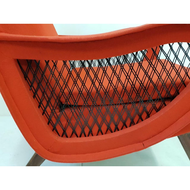 Marco Zanuso Vintage Rockabilly Chair in Beech and Red Jersey Wool by Marco Zanuso, 1950s For Sale - Image 4 of 13