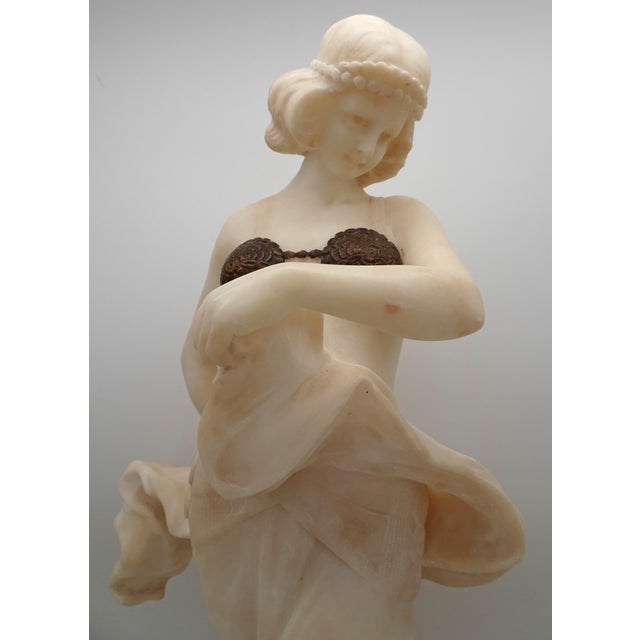 Art Nouveau Carved Alabaster and Bronze Dancer, 1890s For Sale - Image 15 of 18