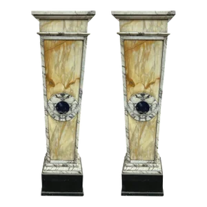 Pair of 1920s French Art Deco Marble Pedestals