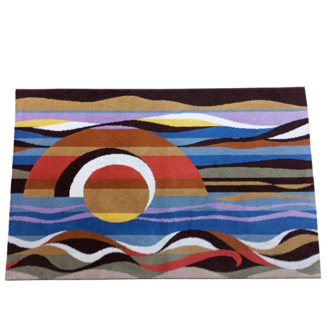 Wool Sun Rug, Italy, 1970s For Sale - Image 14 of 14