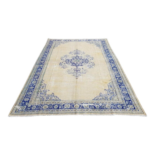 1950s Oversize Oushak Geometric Carpet For Sale