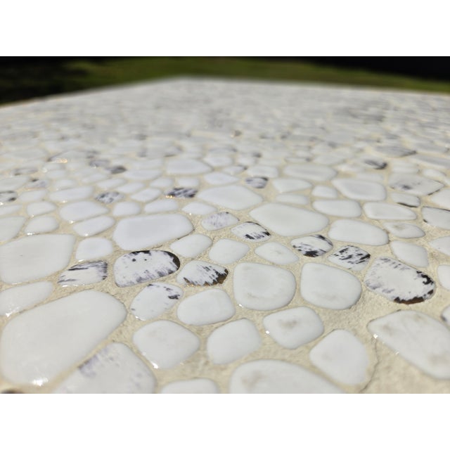 60's Mid-Century Modern Martz Style Mosaic Ceramic Tile Accent Table With Irregular Pebble Luster For Sale In Phoenix - Image 6 of 18