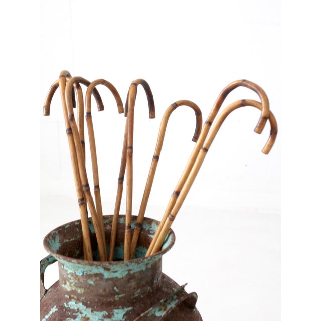 French Country Antique Bamboo Walking Canes Collection For Sale - Image 3 of 14