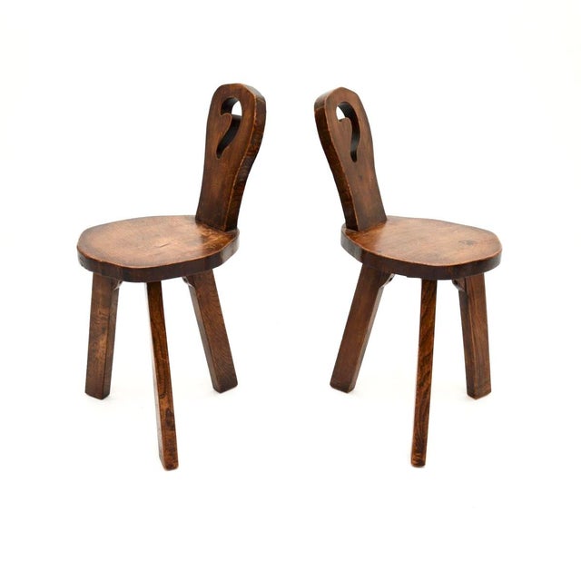Vintage Brutalist Side Chairs in Elm, 1950, Set of 2 For Sale - Image 4 of 11