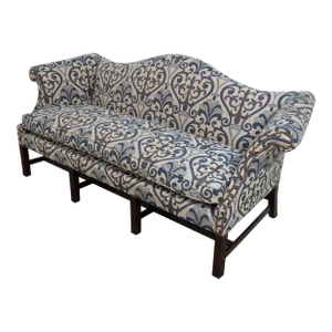 Quality Vintage Chippendale Camelback Sofa