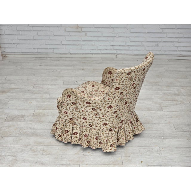1970s Danish Armchair in Jacquard Fabric and Ash Legs, 1970s For Sale - Image 5 of 18