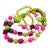 Bakelite and Lucite Long Necklace White, Hot Pink, Apple Green Beads For Sale
