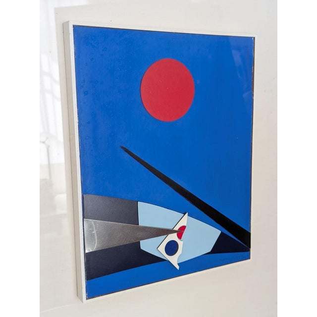 Bruno Mancinotti, Italian Abstract Composition, 1970s, Mixed Media For Sale - Image 4 of 11