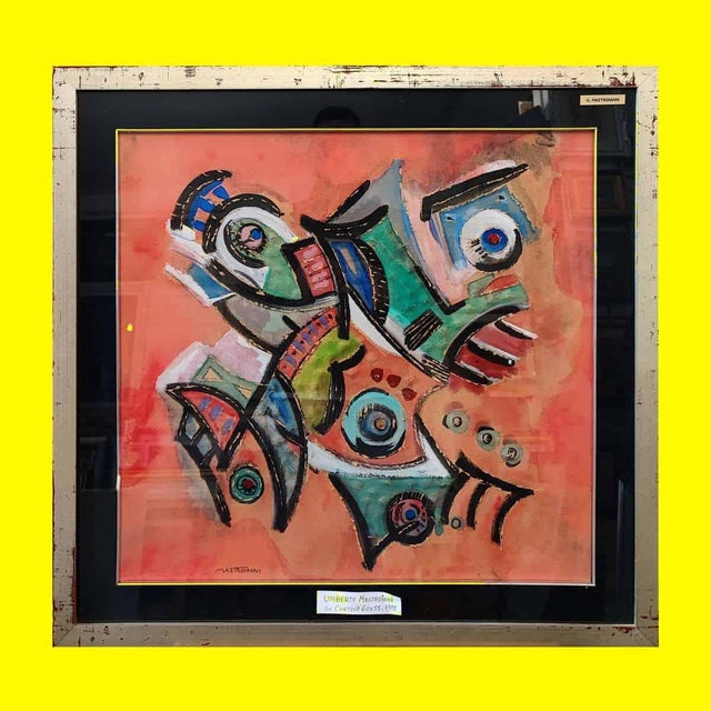 Umberto Mastroianni, Composition, 1975, Painting on Cardboard For Sale - Image 17 of 17