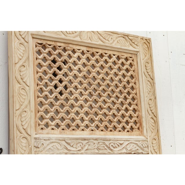 Handcarved Bleach Wood Safavid Jali Door Panel Chairish