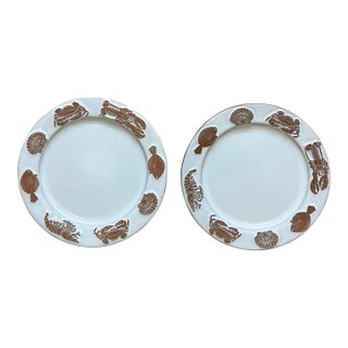 Late 20th Century Frankoma Seafood Salad Plates- Set of 2 For Sale