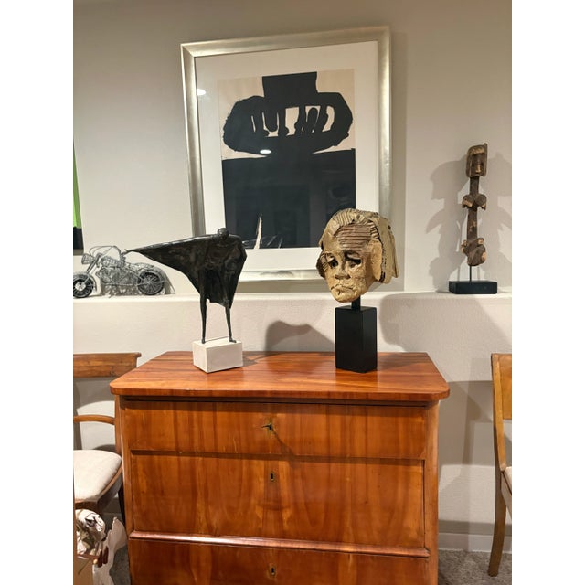 Vintage Hand-Made Paper Construction Sculpture of a Female Head by Artist Betty Klavun, 21.5” High For Sale - Image 10 of 10