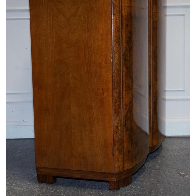 English Art Deco Burr Walnut 2-Door Wardrobe, 1930s For Sale - Image 12 of 18