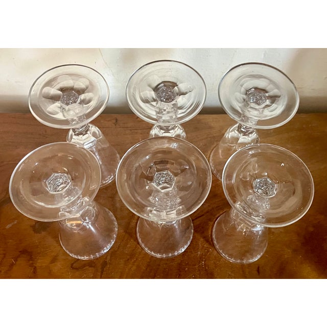 Antique 19th Century English George III Anglo Irish Facet Cut Crystal Sherry Wine Glasses - Set of 6 For Sale - Image 17 of 18