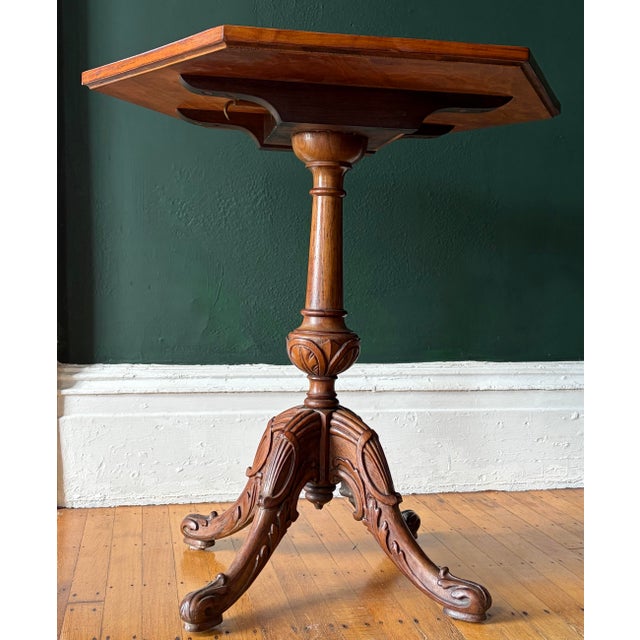 Late 19th Century Late 19th Century Carved Burled Ash Tilt-Top Hexagon Table For Sale - Image 5 of 10