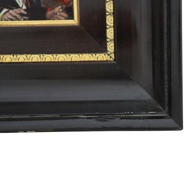 1940s French Enameled Copper Recreation of Frans Hals Painting the Itinerant Painter For Sale - Image 6 of 9