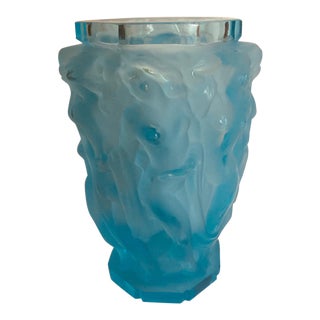 Vintage Czech Art Glass Frosted Nude Vase Signed and Numbered For Sale