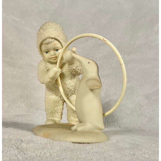 1990s Department 56 Snowbabies “I’ll Teach You a Trick” Figurine 1993-1996 Original Box & Packing For Sale - Image 5 of 12