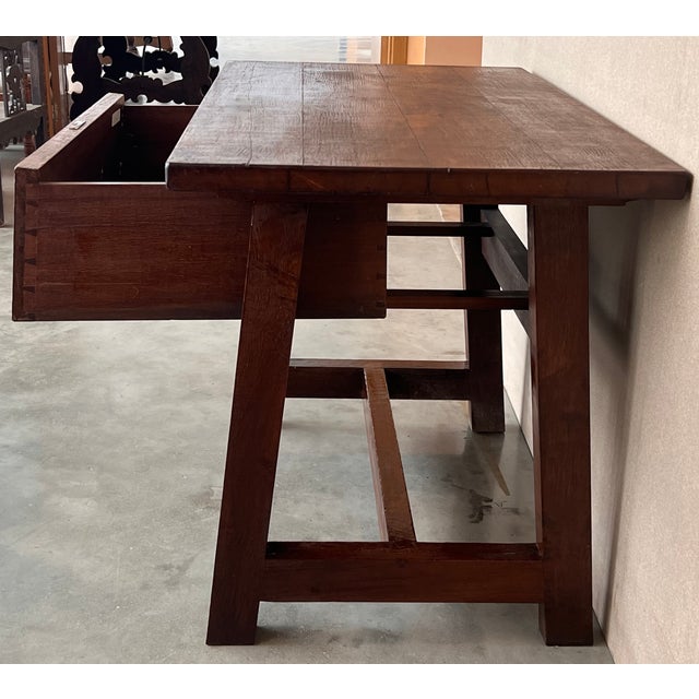 Late 19th Century Rustic Artisan Made Pyrenees Mountains Side Table End Table For Sale - Image 9 of 12